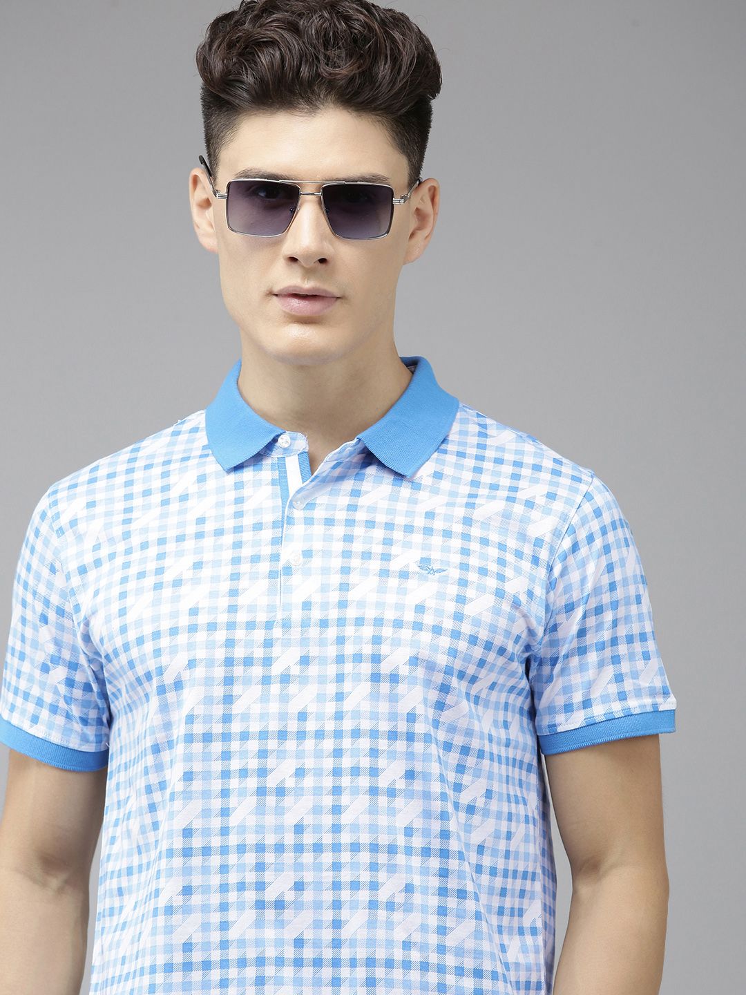 T-Shirt Kapas Kapas Polo Park Avenue yang Diperiksa Polo