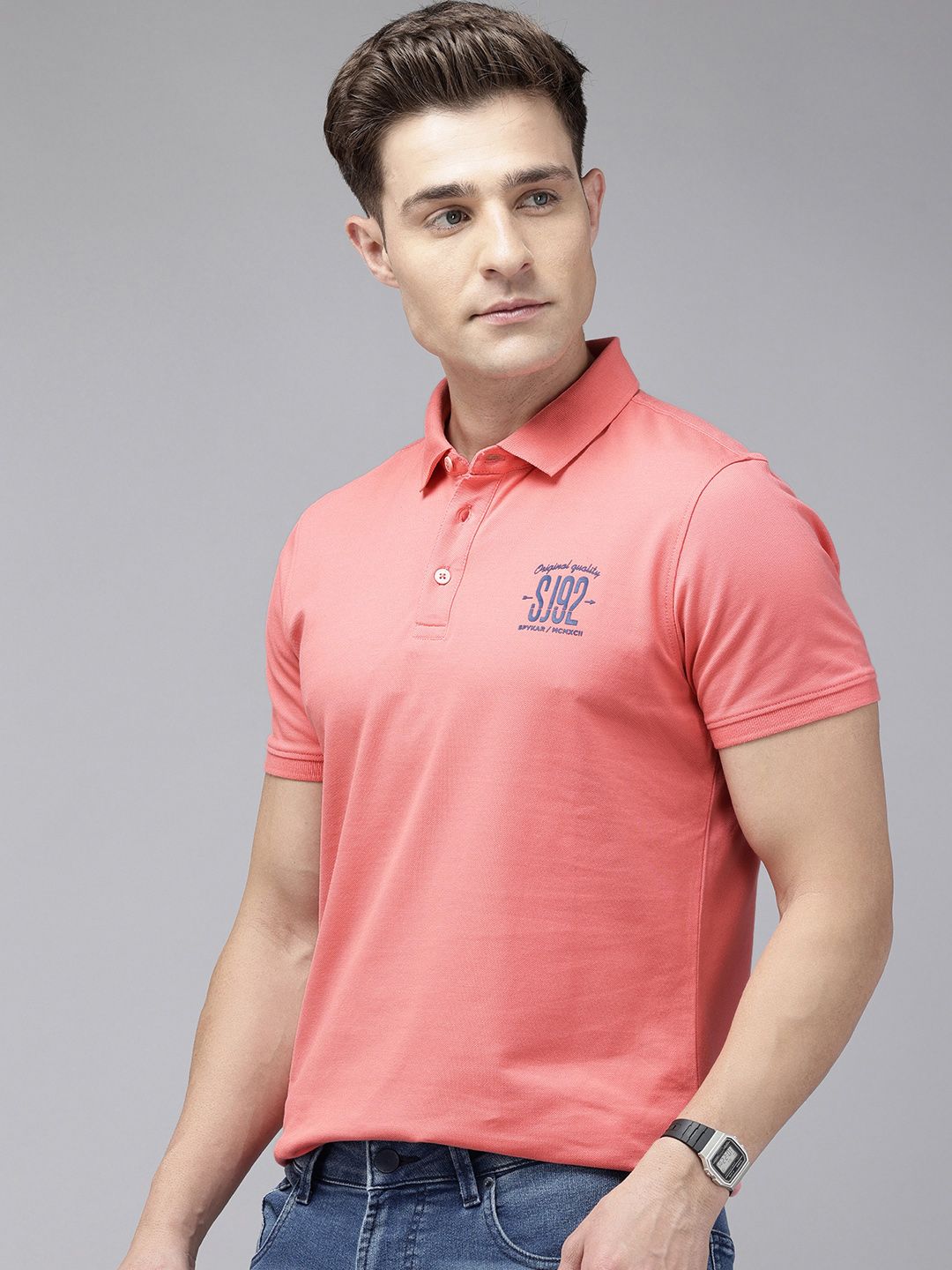 T-shirt Slim Collar Spykar Polo Fit