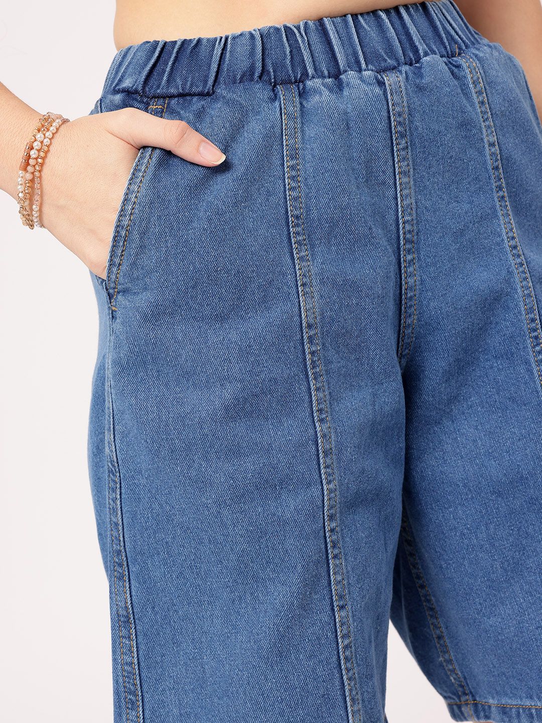 DressBerry Women Elevated Basics Denim Bermuda Shorts