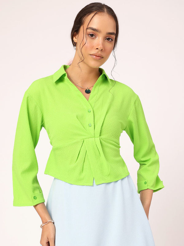 DressBerry Seersucker Shirt Style Top
