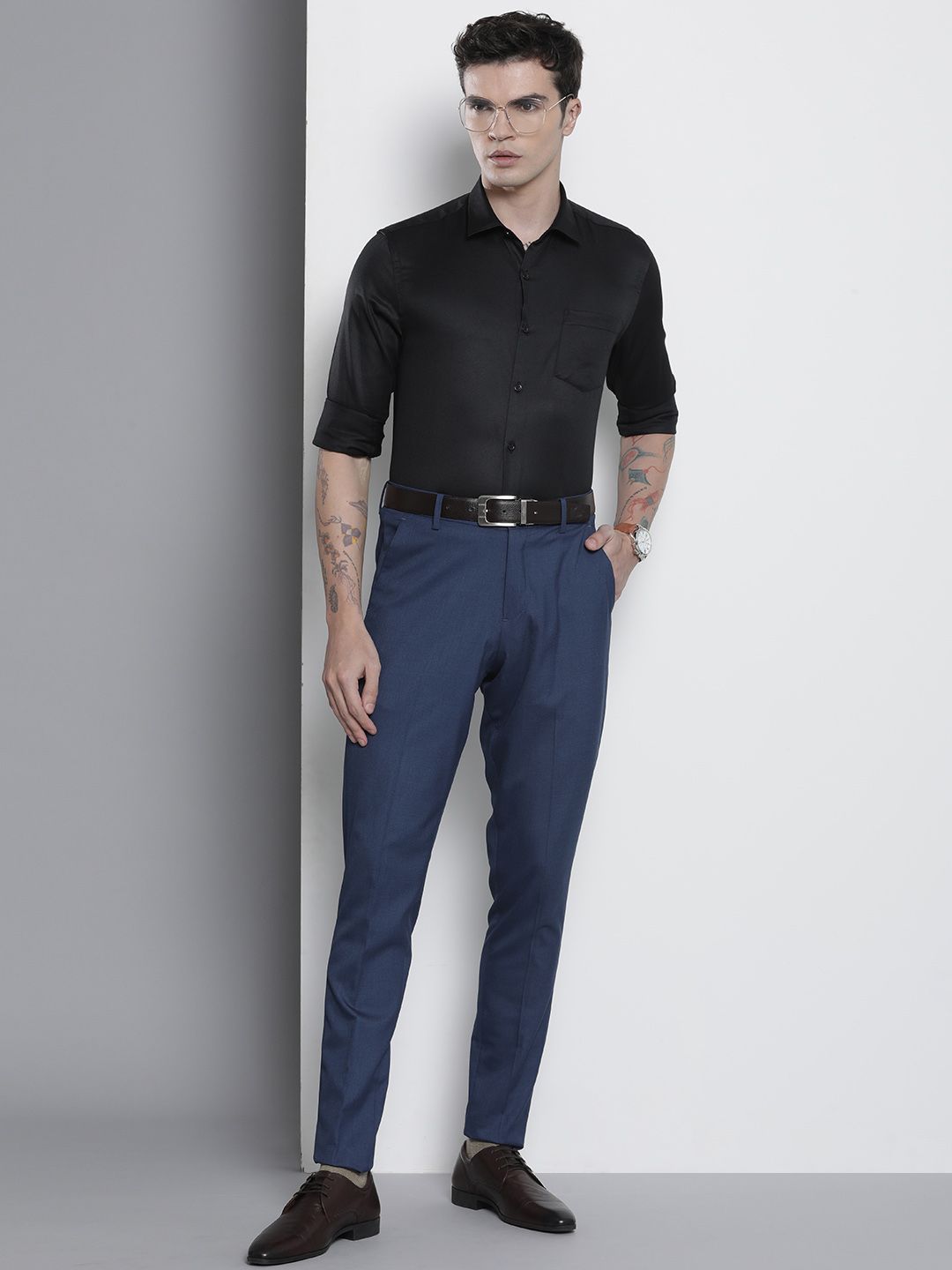 The Indian Garage Co. X Luxe Men Slim Fit Opaque Formal Shirt