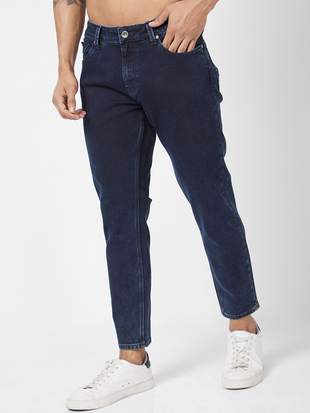 SPYKAR Men Kano Slim Fit Length Clean Look Cotton Stretchable Mid Rise Jeans