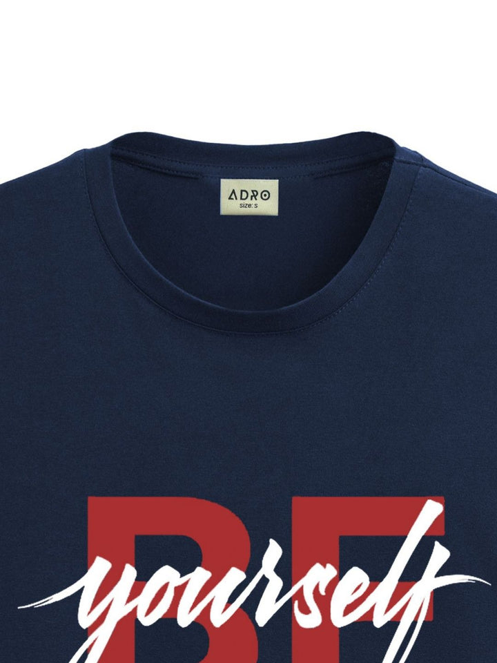 ADRO Men Typography Printed Applique T-shirt