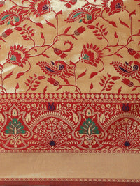 Saree mall Red & Golden Woven Design Banarasi Saree