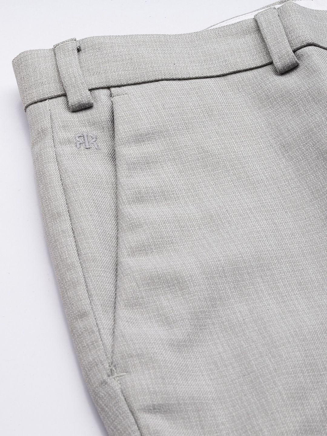 Raymond Men Slim Fit Self-Design Checked Formal Trousers