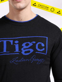 The Indian Garage Co Typography Printed Pullover Acrylic Sweater