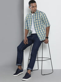 The Indian Garage Co Men Yellow Regular Fit Tartan Checks Opaque Checked Casual Shirt