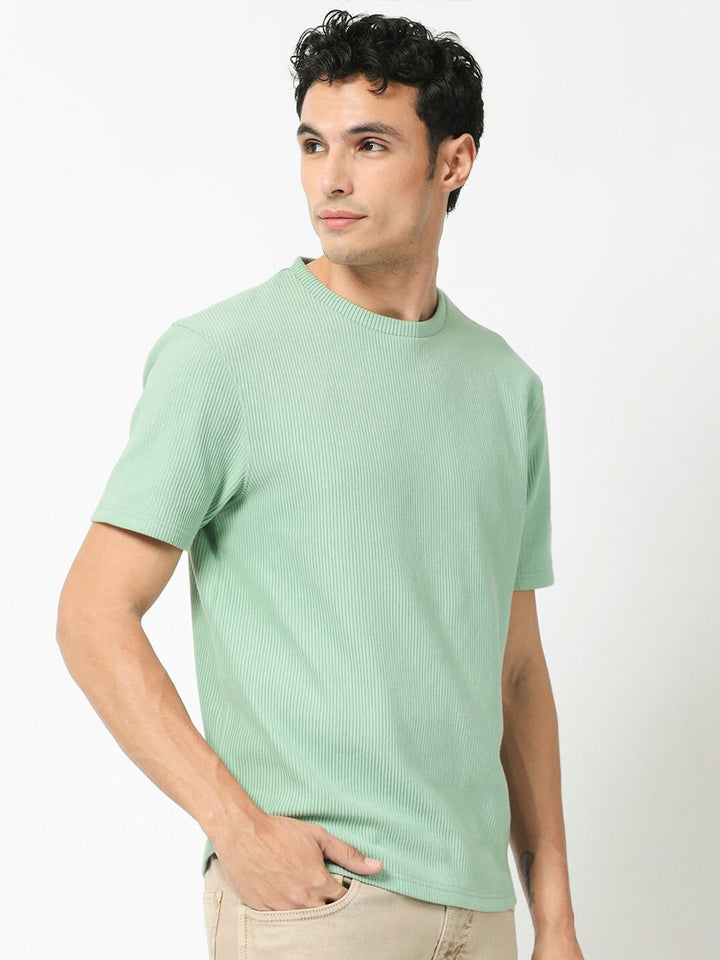 RARE RABBIT Men Bree Round Neck Cotton Slim Fit T-Shirt