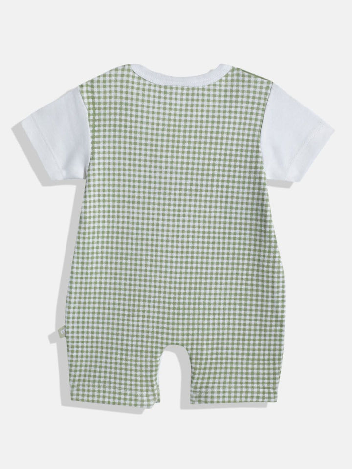 Moms Love Infant Boys Checked Pure Cotton Romper