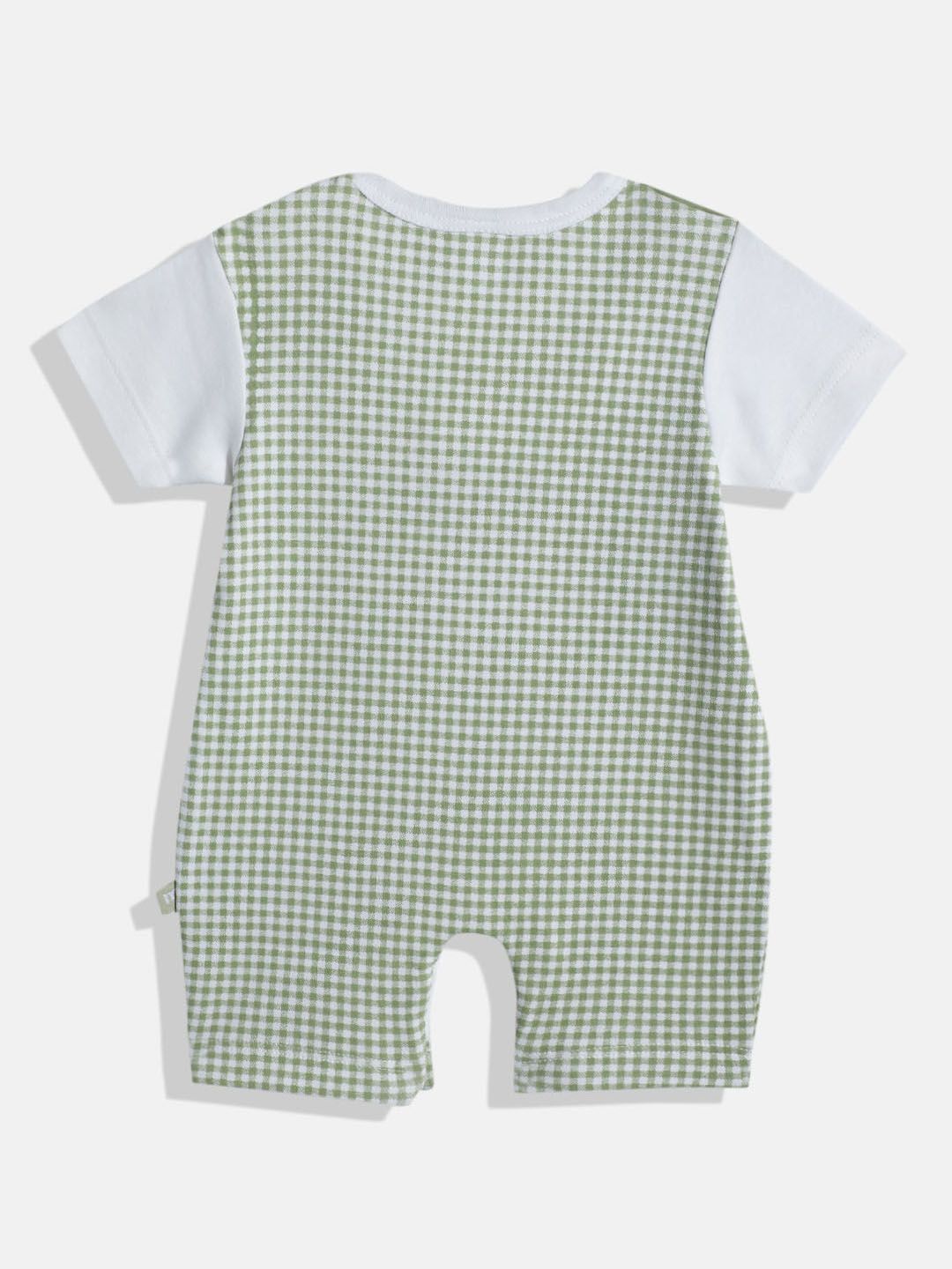 Moms Love Infant Boys Checked Pure Cotton Romper