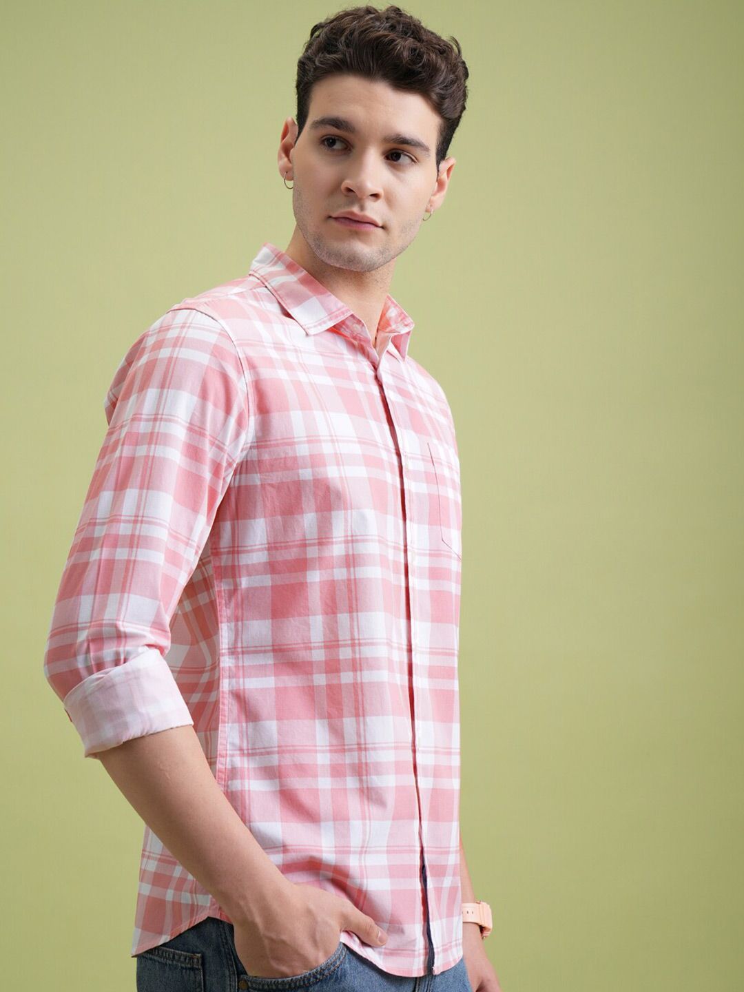 Highlander Men Checked Slim Fit Shirt