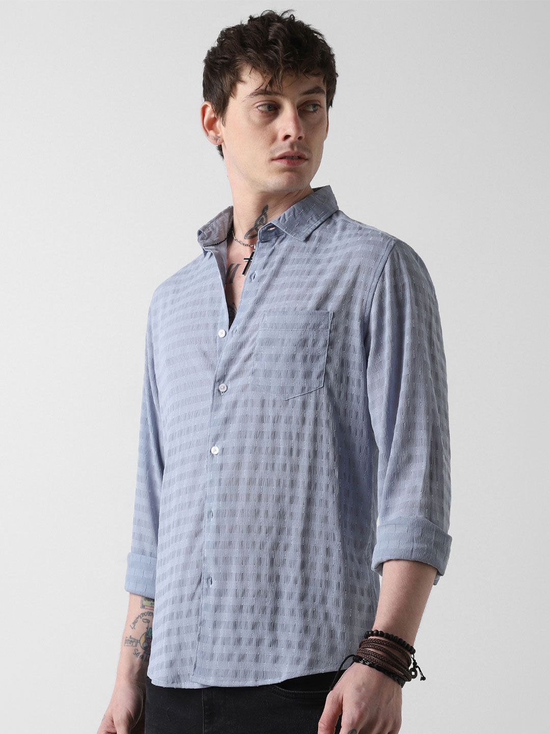 VASTRADO Men Classic Slim Fit Opaque Striped Casual Shirt