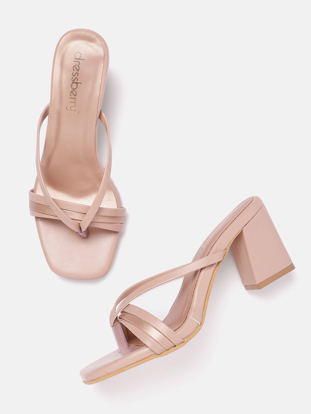 DressBerry Open Toe Block Heel