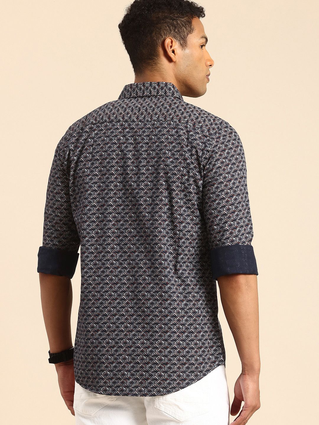 Being Human Pure Cotton Slim Fit Opaque Printed Casual Shirt
