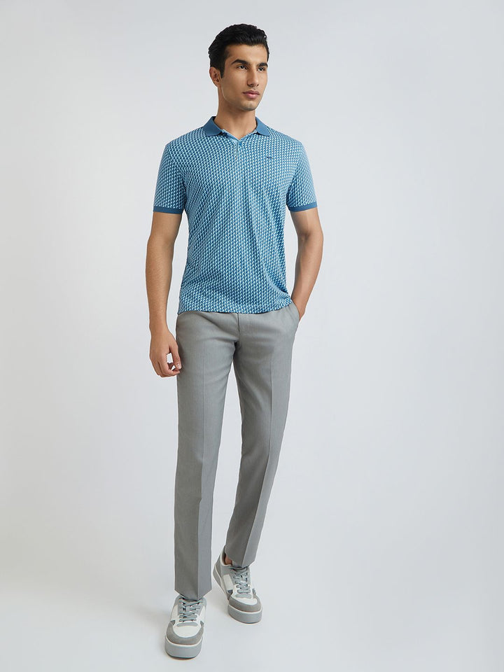 Park Avenue Men Printed Polo Collar Slim Fit T-shirt