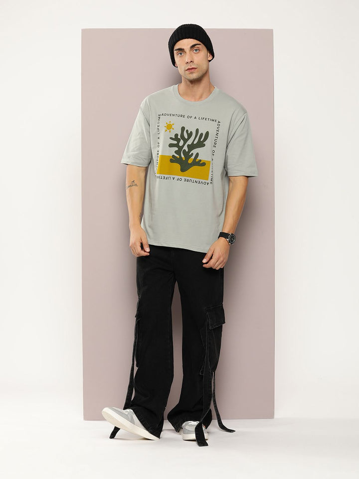 DILLINGER Men Graphic Printed Embossed Oversized T-shirt