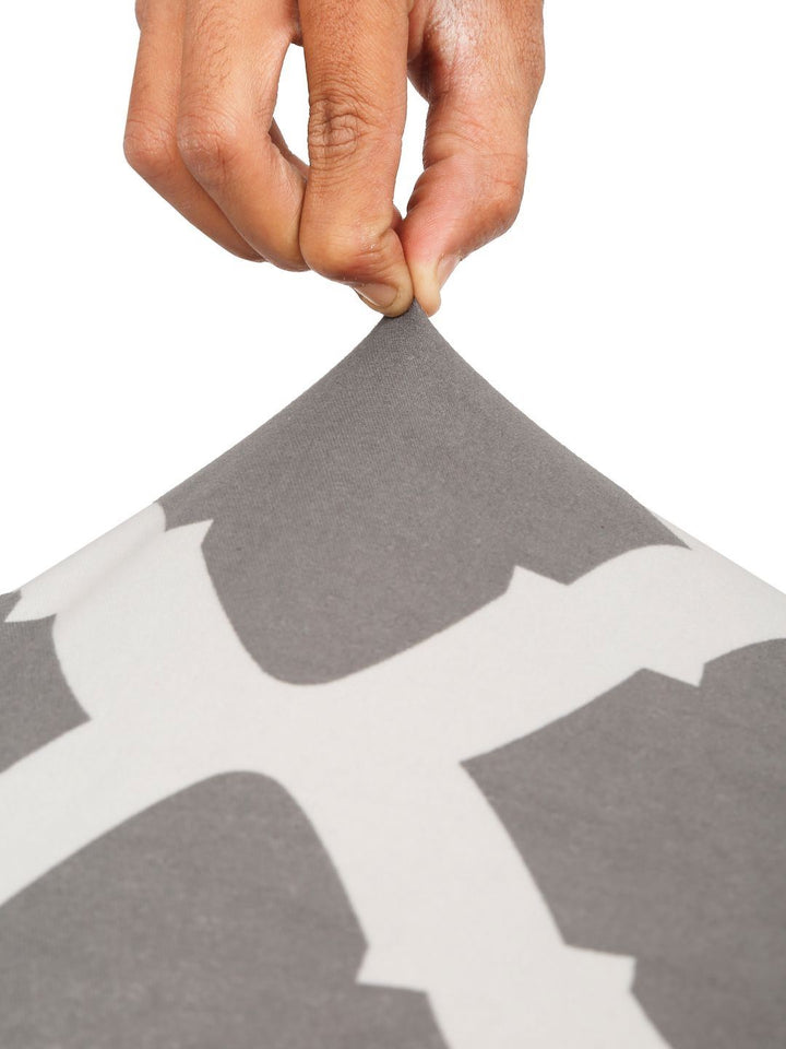 HOSTA HOMES Grey & White Printed Chair Cover
