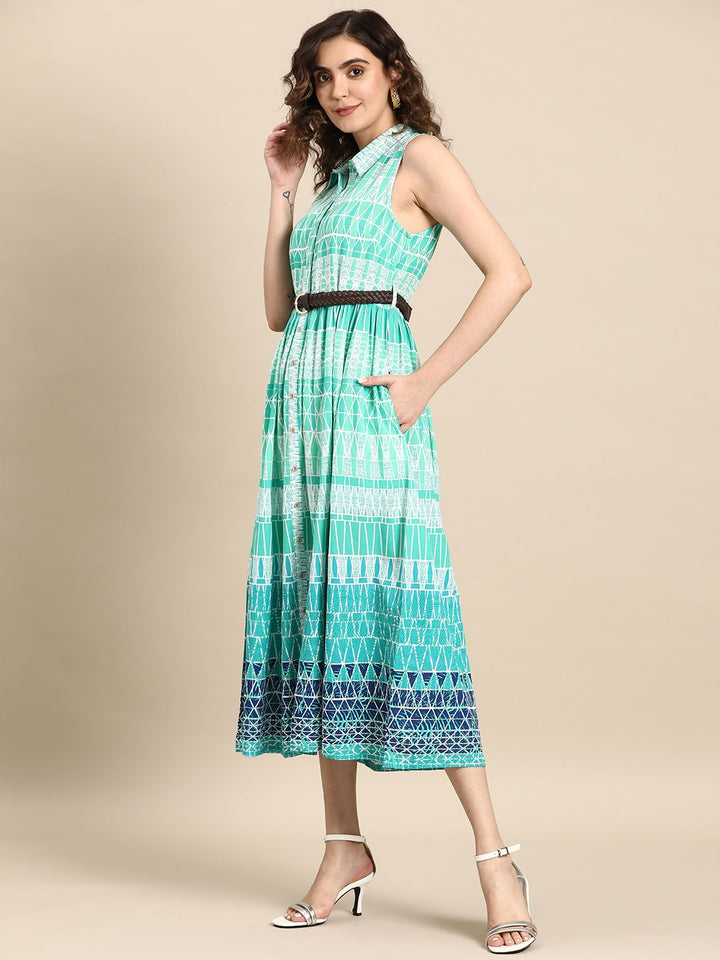 all about you Printed Midi Shirt Dress with Belt