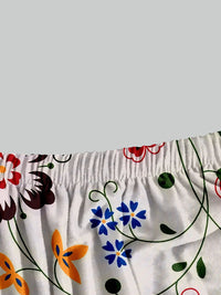 Cortina White 6 Pieces Floral Printed Dining Chair Covers