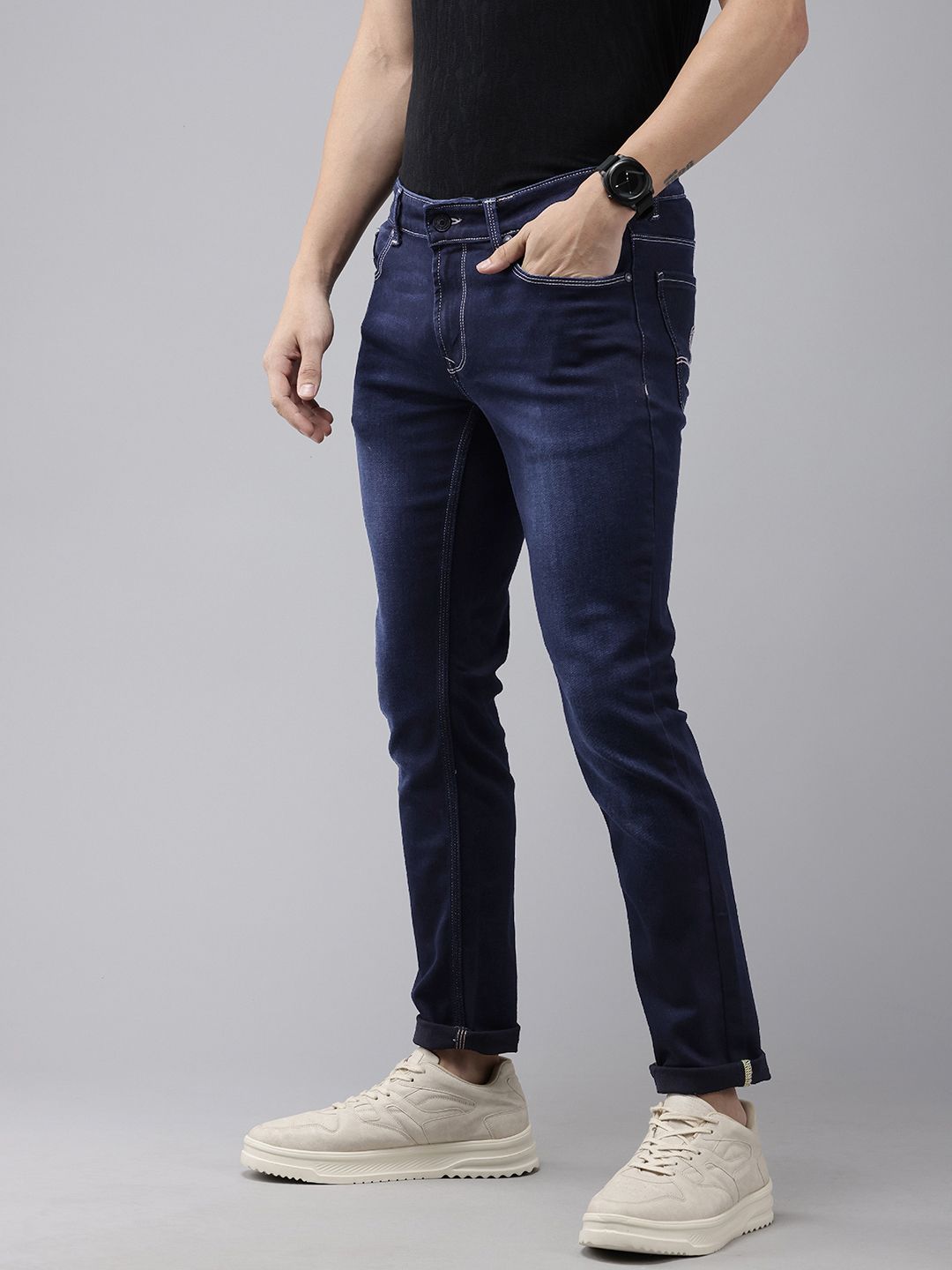 SPYKAR Men Skinny Slim Fit Low-Rise Light Fade Stretchable Jeans