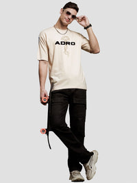 ADRO Men Graphic Printed Round Neck Cotton Oversized T-Shirt