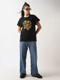 Bewakoof Typography Printed Pure Cotton T-shirt