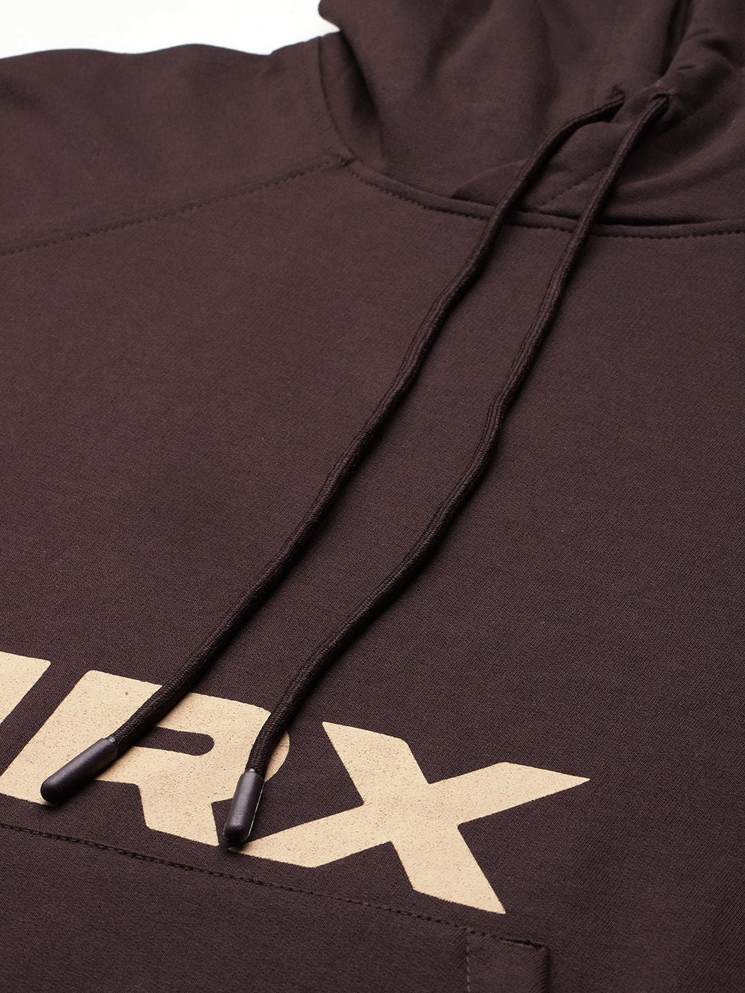 HRX by Hrithik Roshan Typography Print Raw Step-Hem Raglan Panel Hooded Sweatshirt