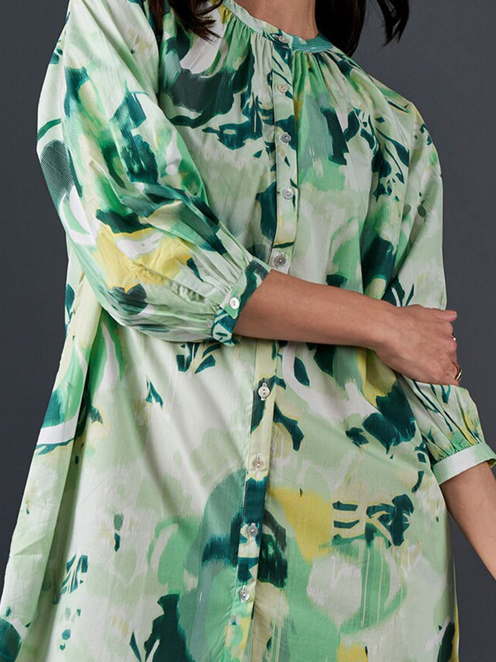 AND Floral Printed A-Line Pure Cotton Mini Dress