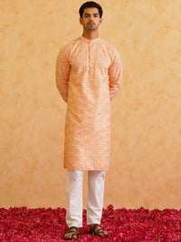 SOJANYA Motif Etnik Bercetak Kolar Mandarin Kurta Kapas Tulen Dengan Piyama