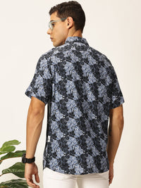 Thomas Scott Men Premium Floral Printed Cutaway Collar Casual Shirt