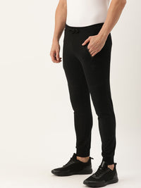 The Indian Garage Co Men Black Solid Pleated Detail Joggers