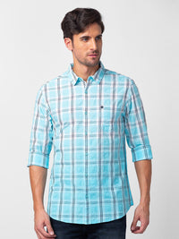 SPYKAR Men Slim Fit Cotton Tartan Checked Casual Shirt