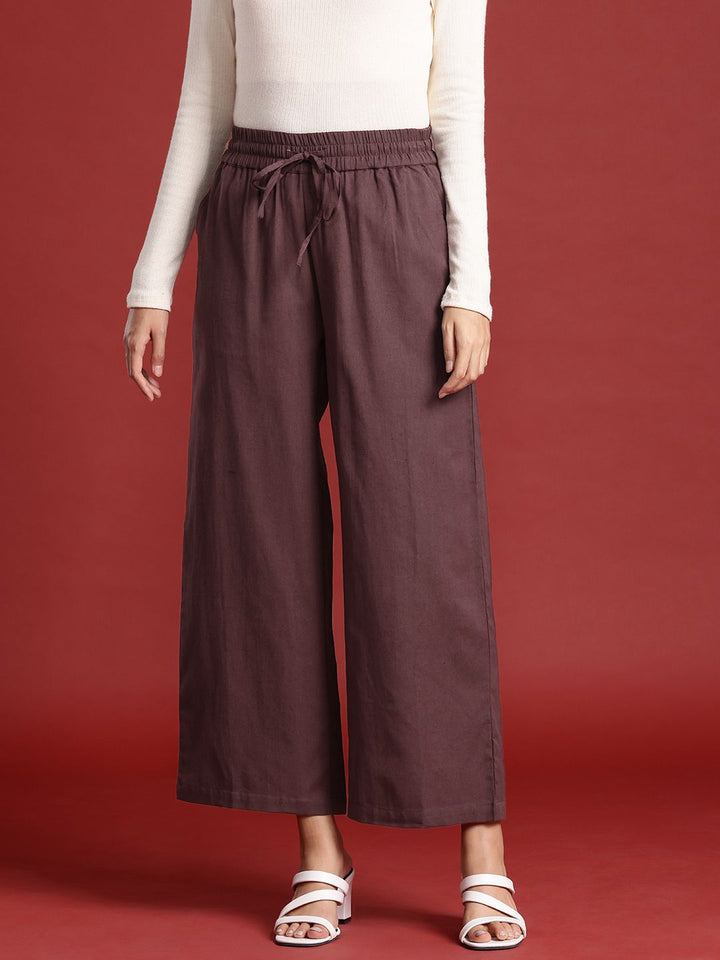 all about you Women Cropped Cotton Linen Trousers