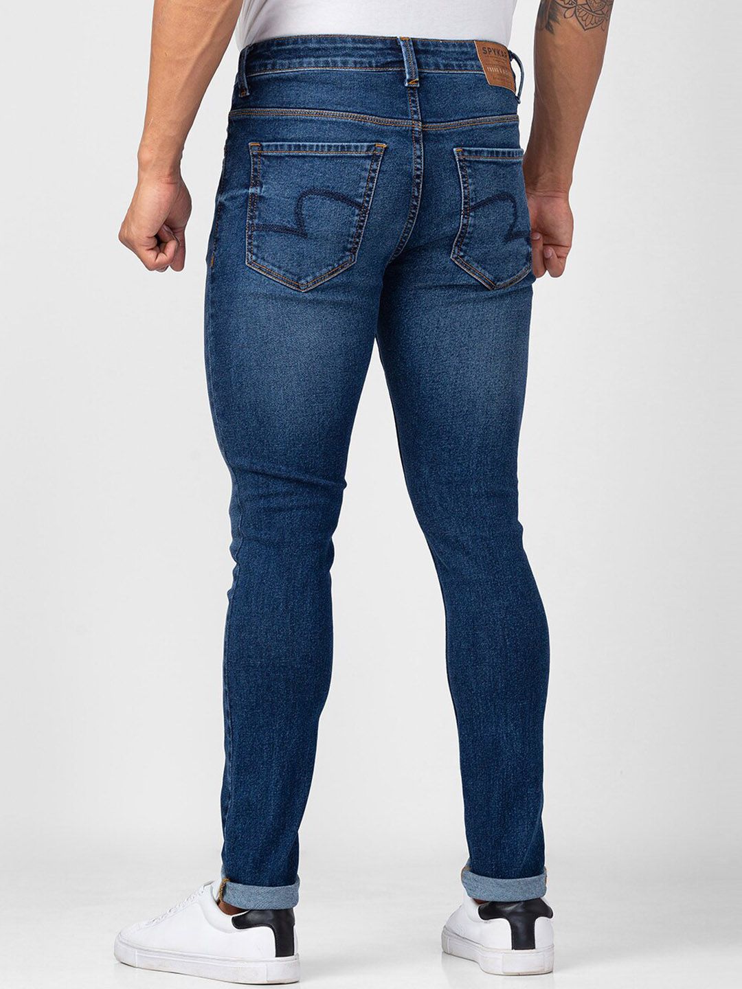 SPYKAR Men Super Skinny Fit Low-Rise Light Fade Cotton Jeans