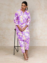 Varanga Women Floral Printed Regular Kurti with Trousers