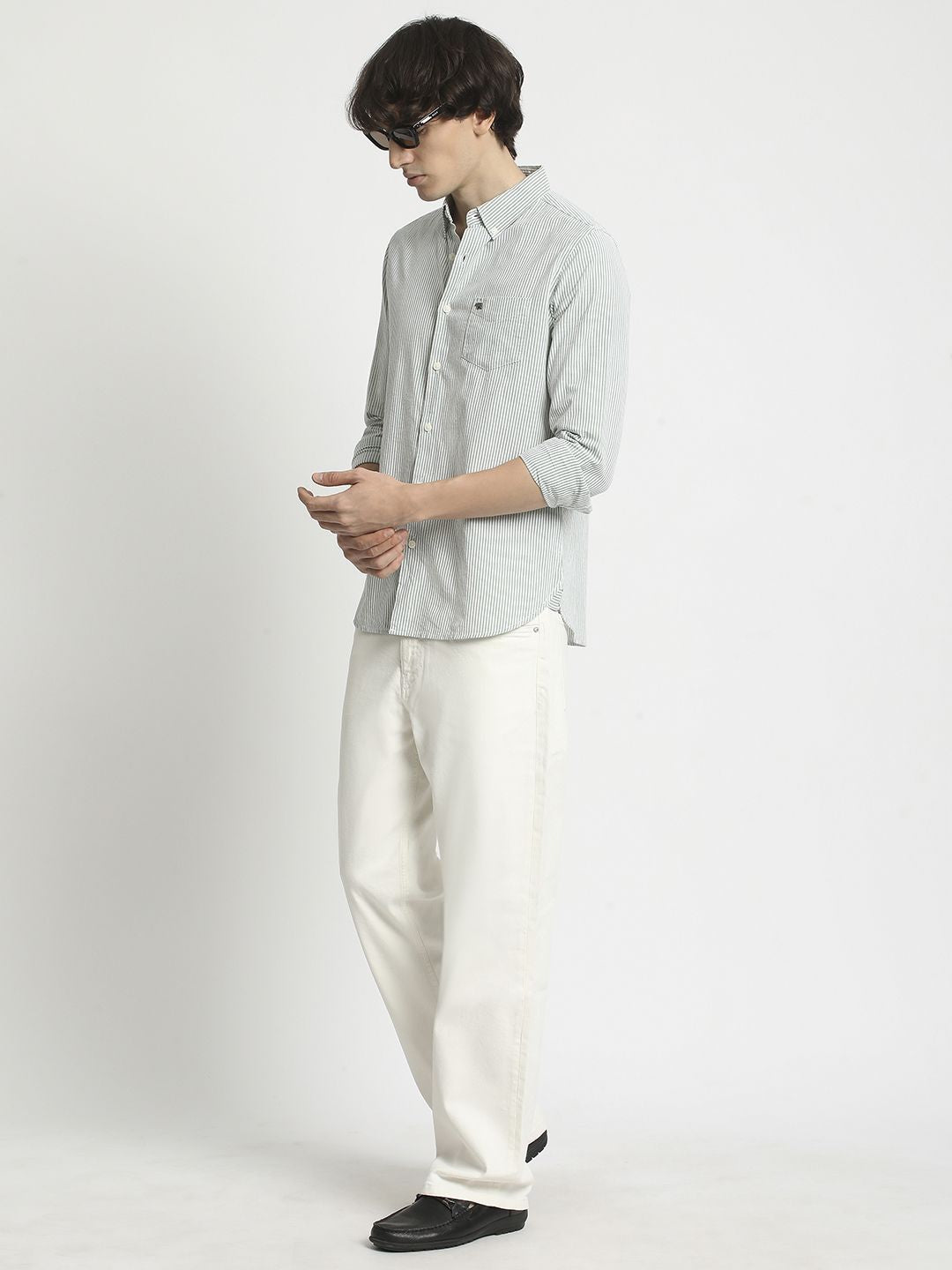 THE BEAR HOUSE Men Slim Fit Opaque Striped Casual Shirt