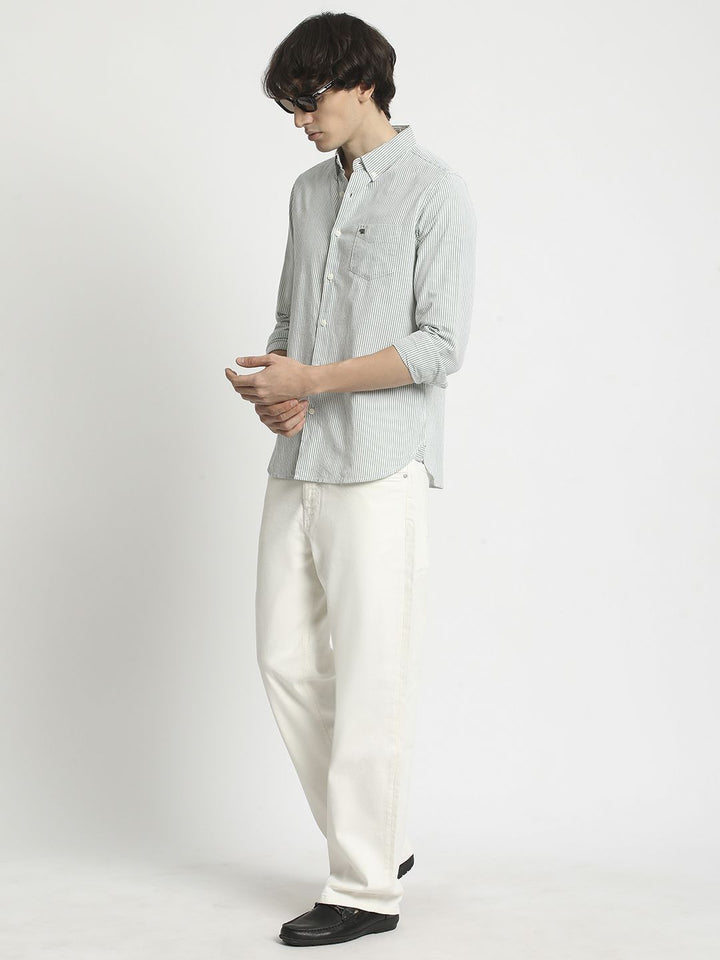 THE BEAR HOUSE Men Slim Fit Opaque Striped Casual Shirt