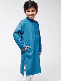 SOJANYA Boys Blue Solid Kurta