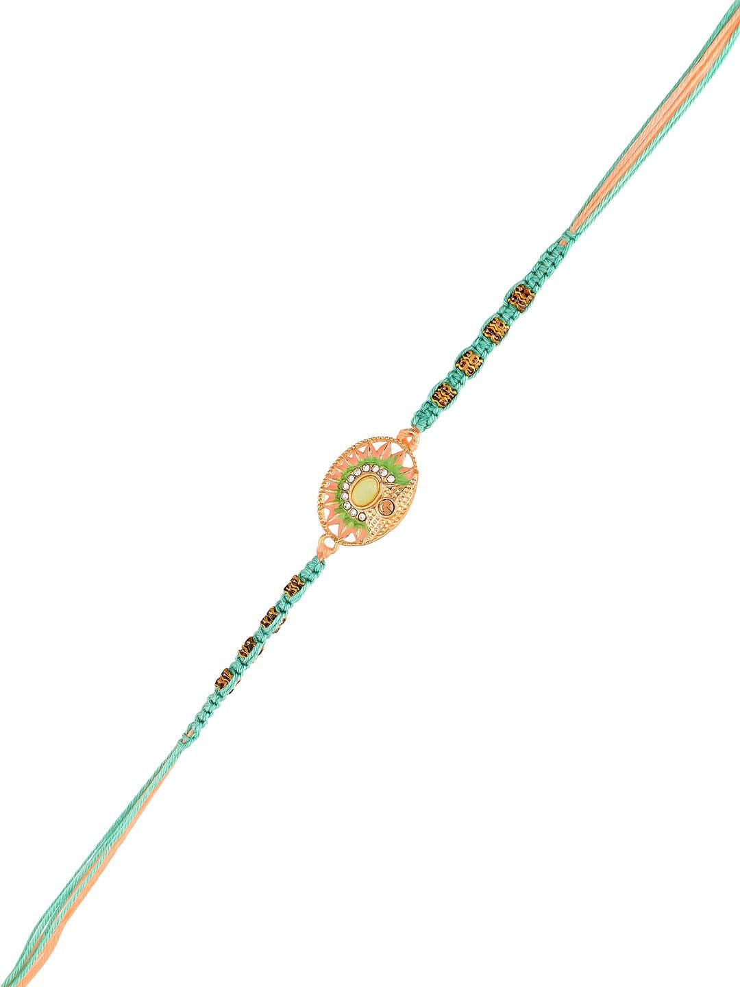 Voylla Men's Traditional Design Beaded Thread Rakhi For Brother