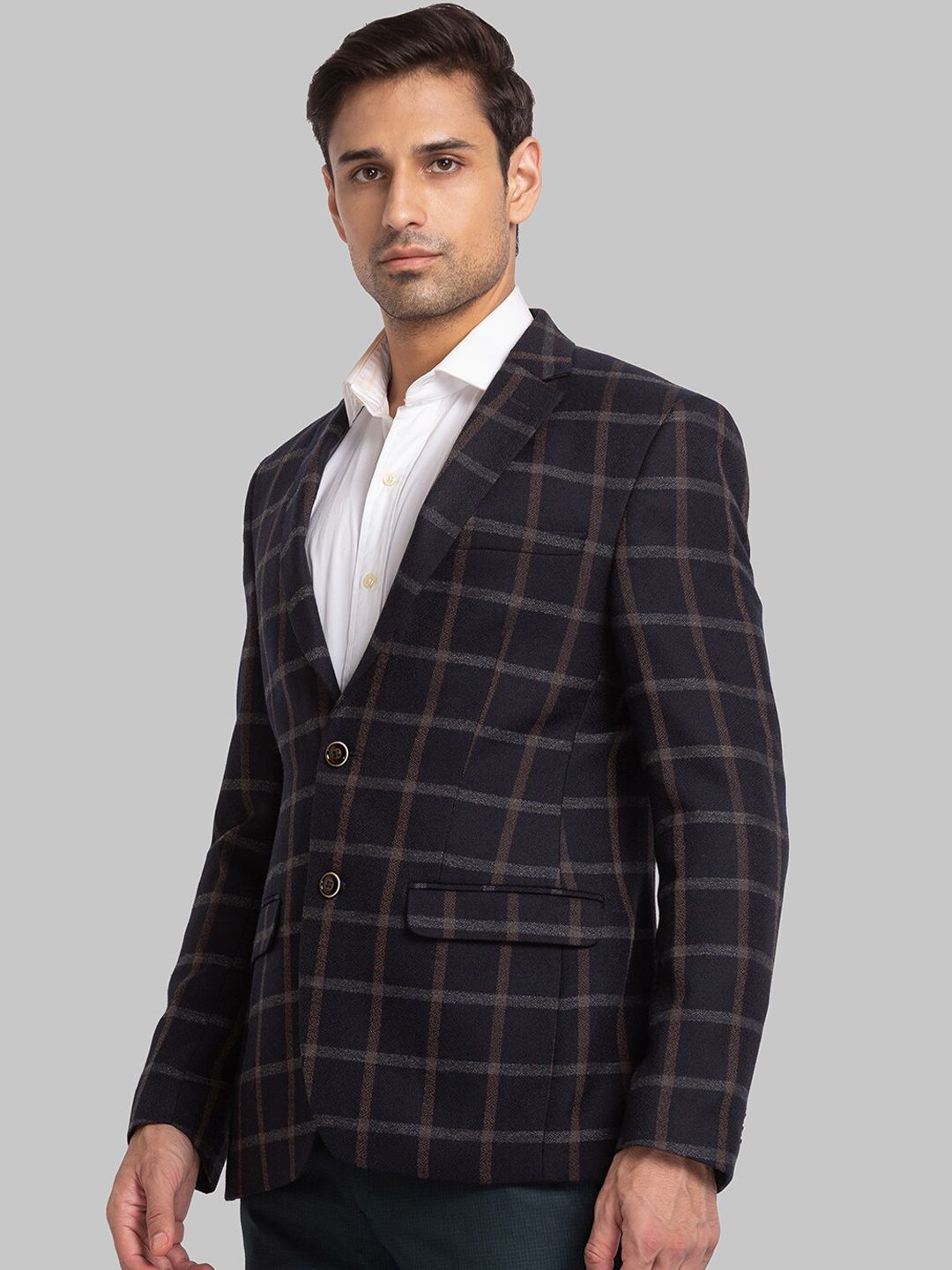 Park Avenue Men Checked Single Breasted Blazers