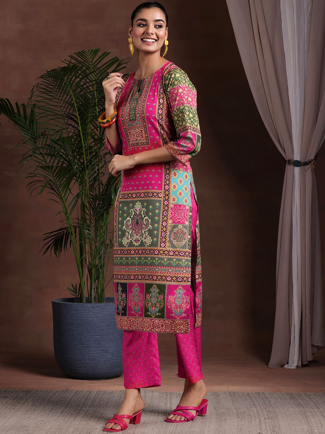 Libas Women Ethnic Motifs Printed Regular Kurta with Trousers & With Dupatta