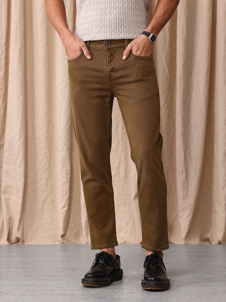 Mr Bowerbird Men Cropped Tapered Fit Stretchable Jeans