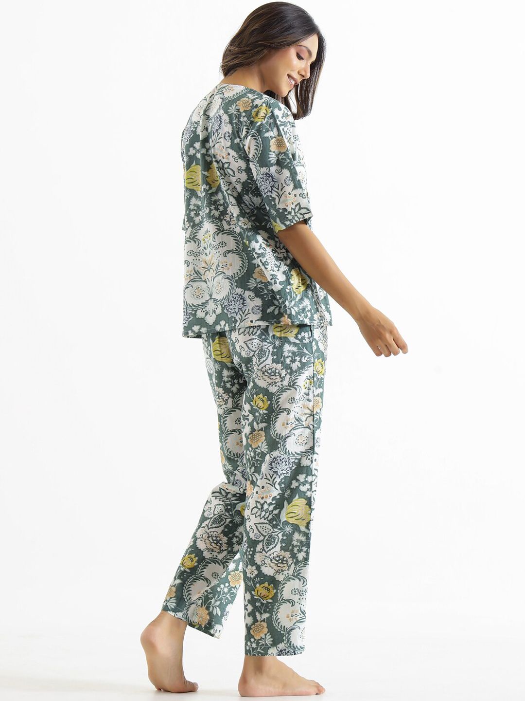 SANSKRUTIHOMES Printed Pure Cotton Night Suit