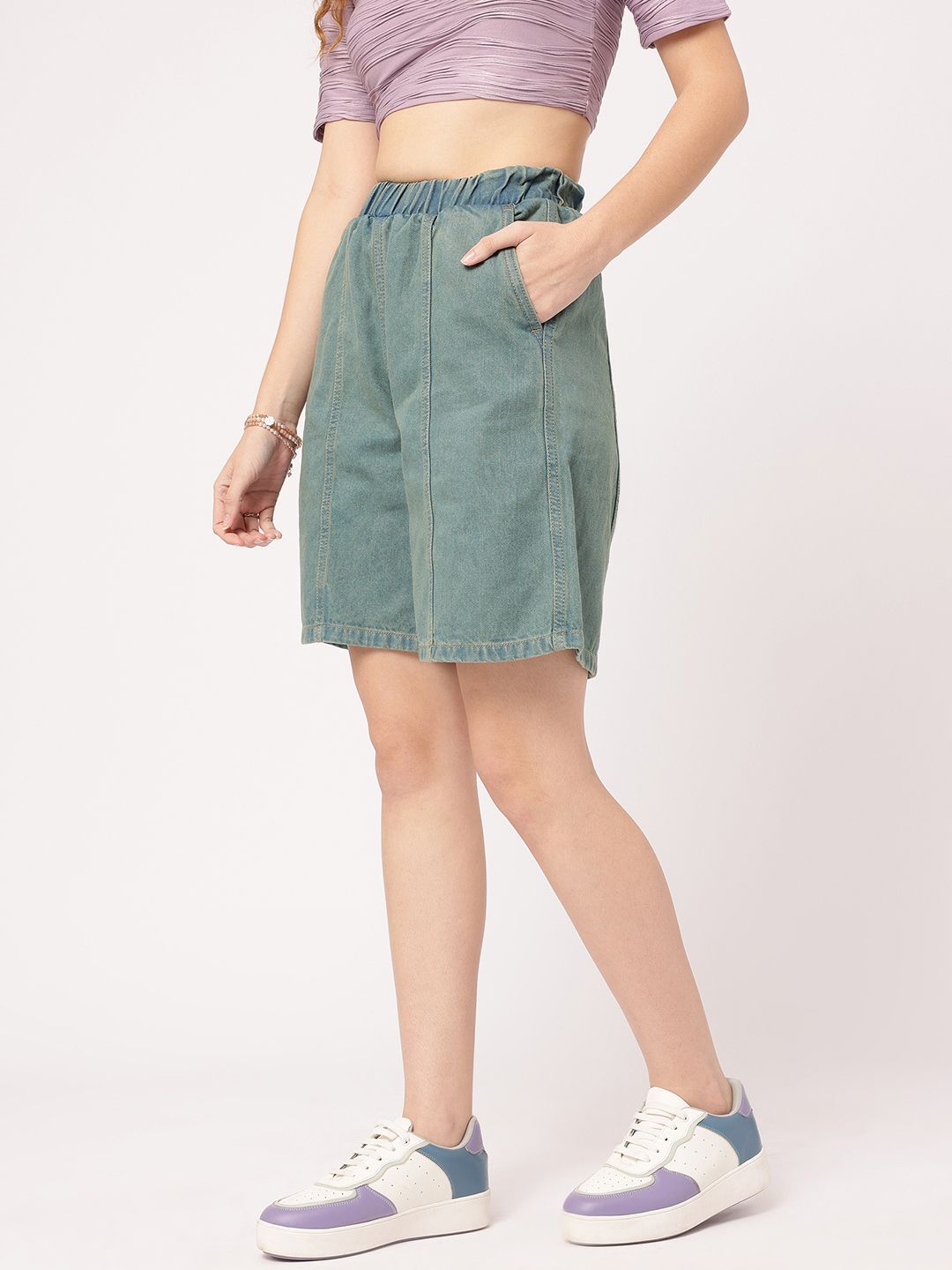 DressBerry Women Easy Streetwear Denim Bermuda Shorts