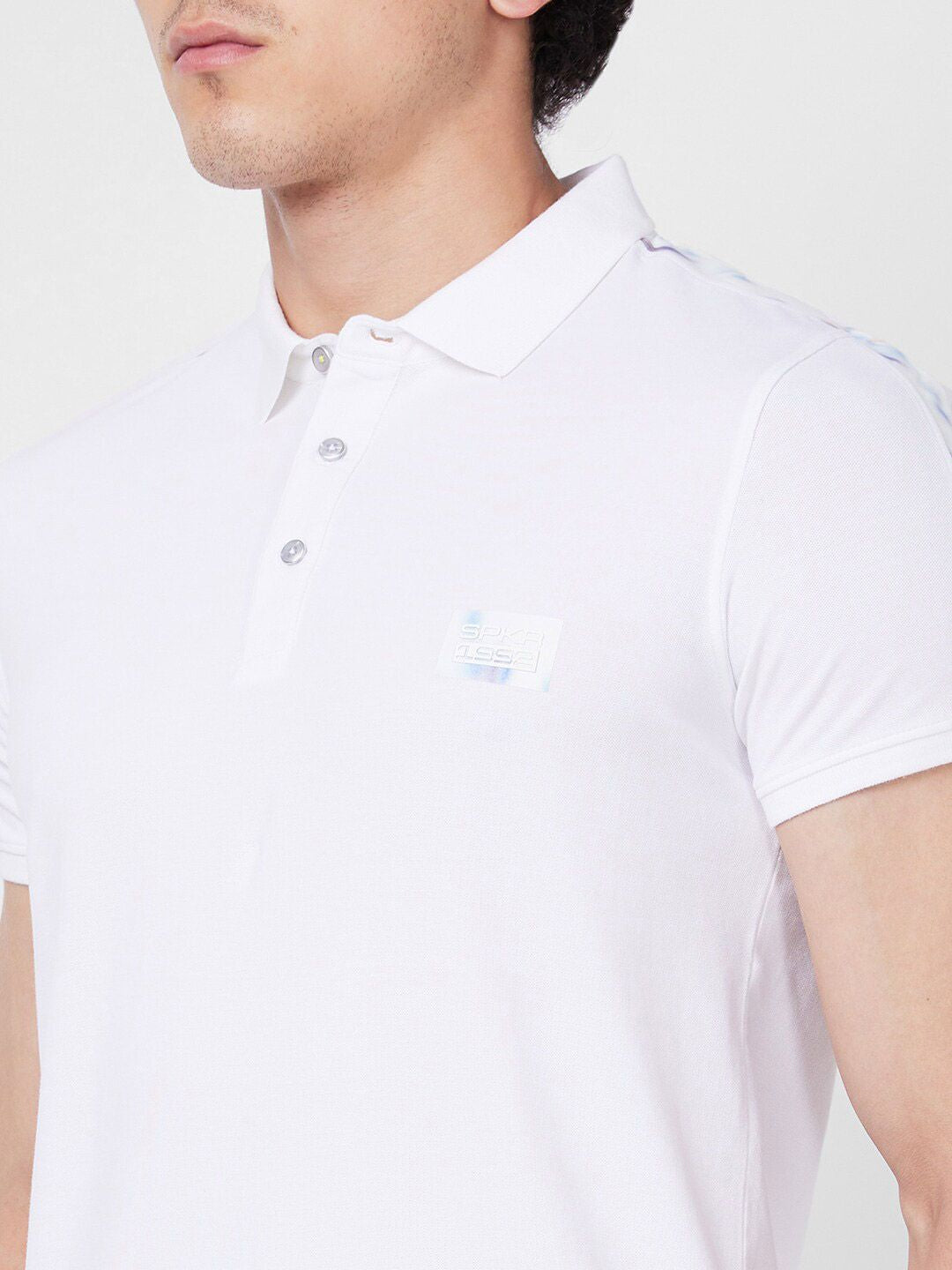 SPYKAR Polo Collar Short Sleeves Slim Fit Cotton T-shirt