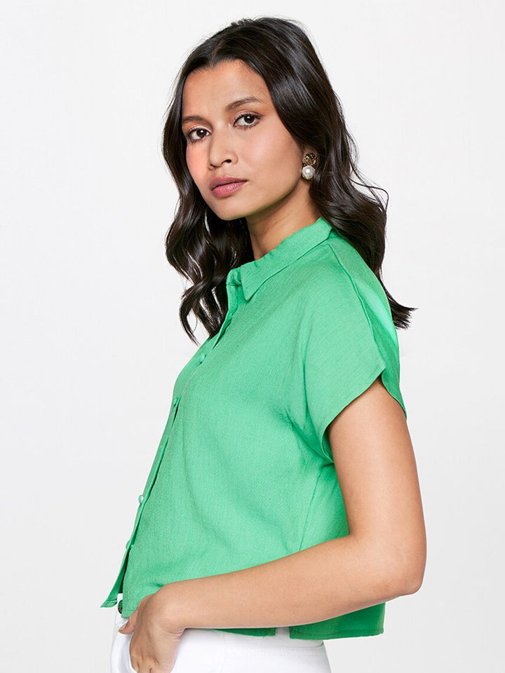 AND Spread Collar Extended Sleeves Shirt