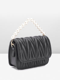 DressBerry Quilted Structured Satchel Bag