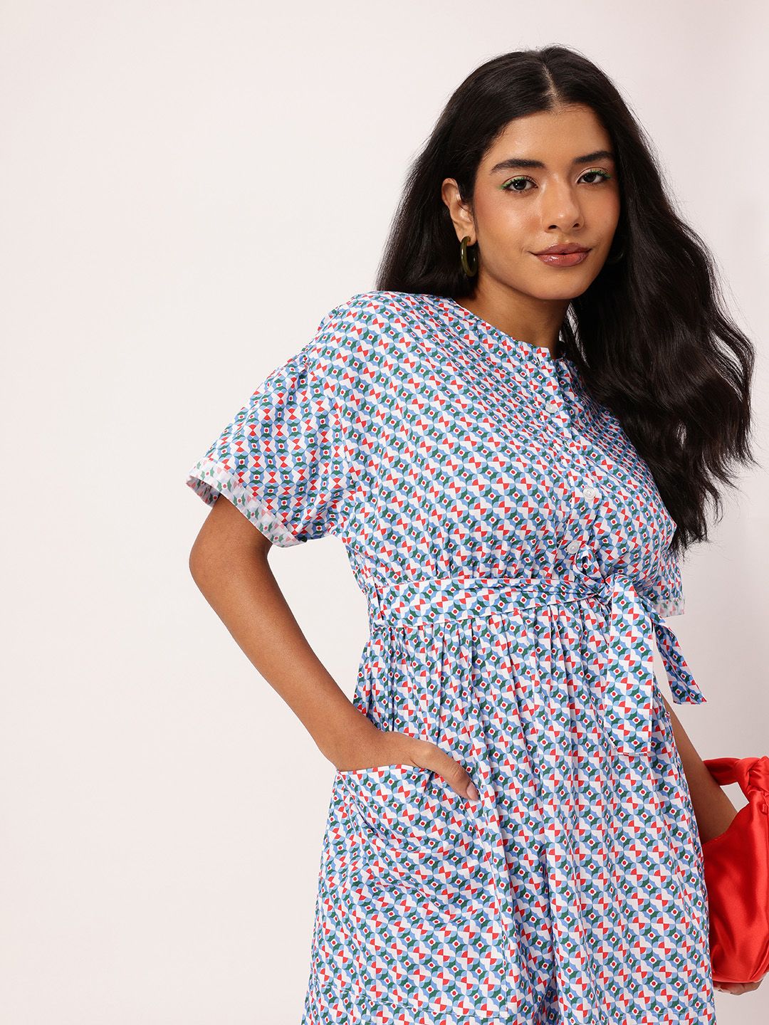 DressBerry Printed Mini Delight Gathered Dress