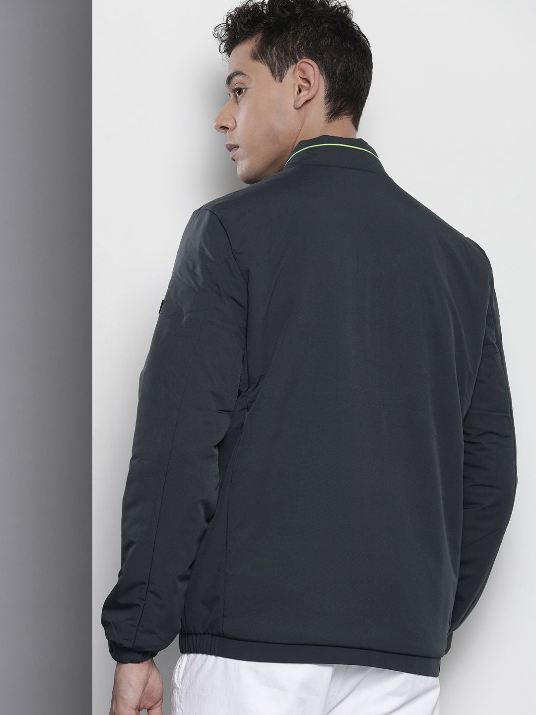 The Indian Garage Co Men Solid Zip-Front Bomber Jacket