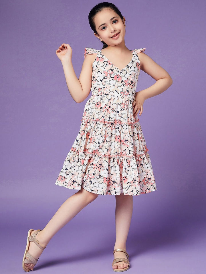 pspeaches Girls Floral Crepe Dress